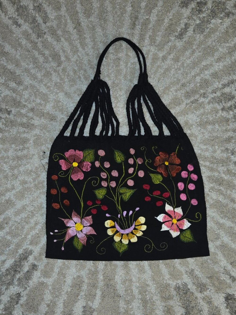 Mexican Mercado Telar Hand Embroidered Tote Bag